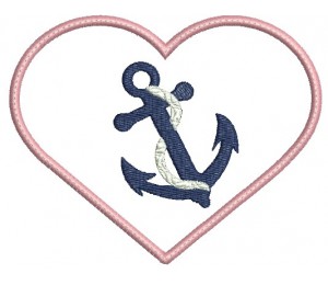 Stickmuster - Herz Anker